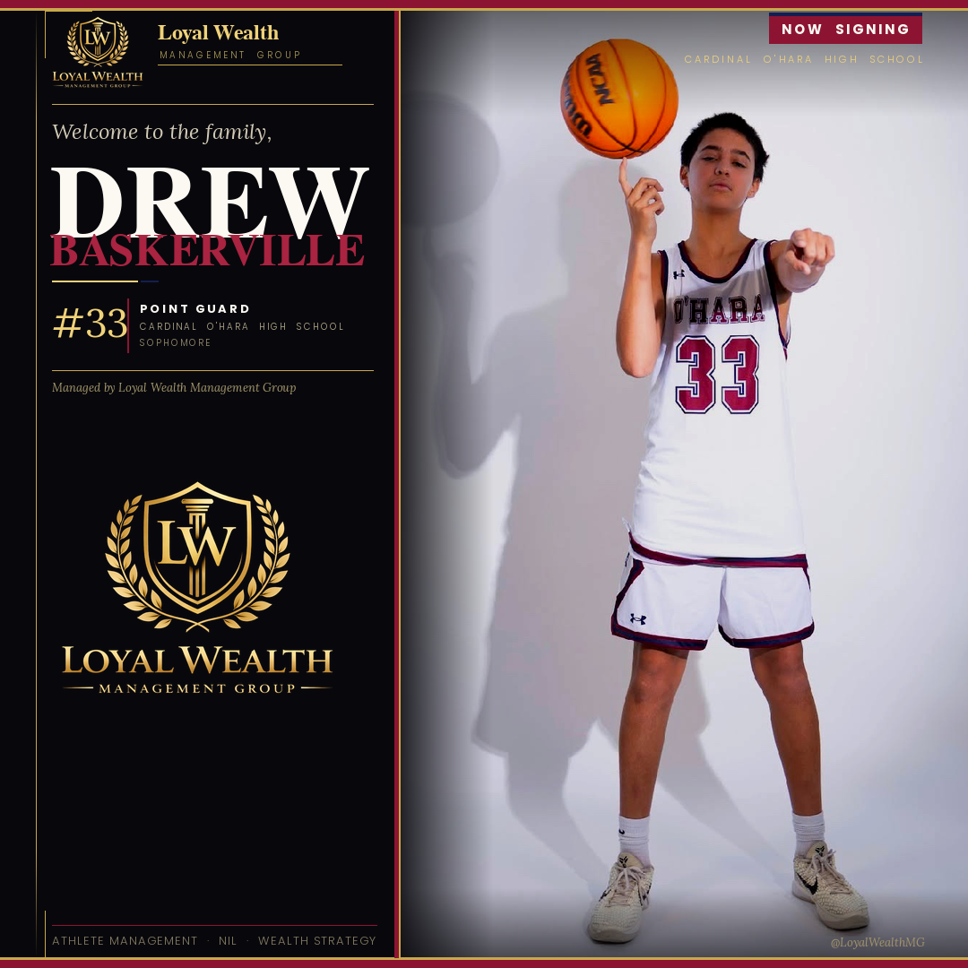 Drew Baskerville signing announcement for Cardinal O'Hara High School